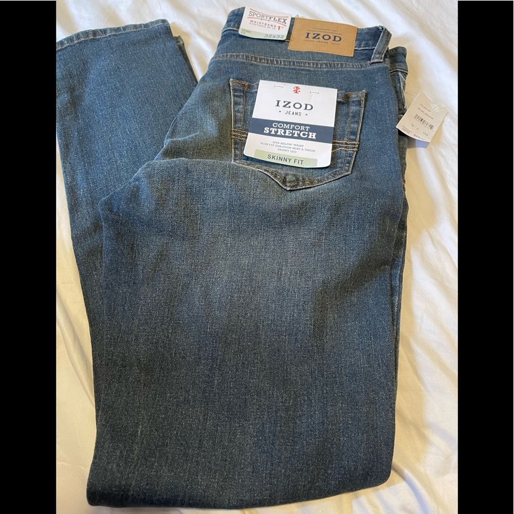 IZOD Mens Skinny Fit Stretch Jeans NWT